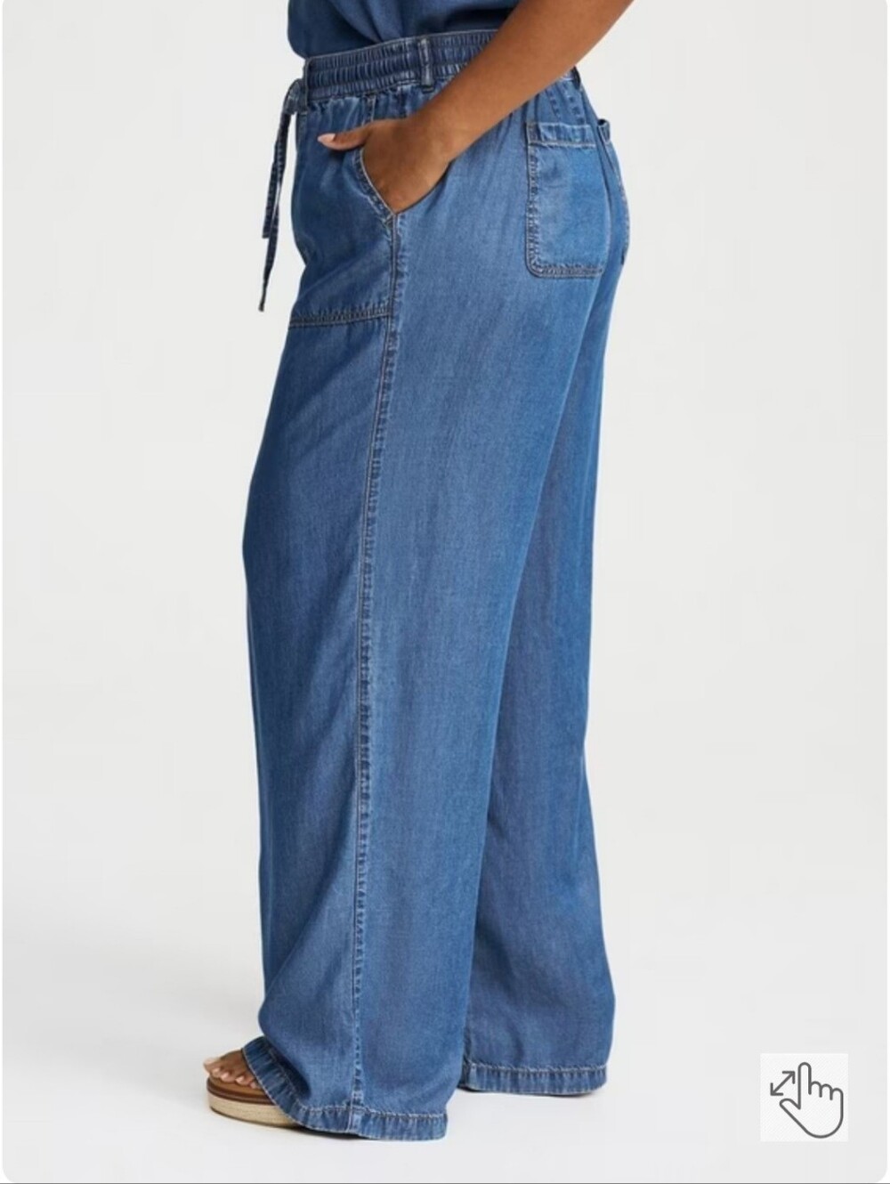 Torrid Pull On Lightweight Denim Jeans Size 3R High Rise Chambray Plus Size 3X - Picture 6 of 13